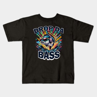 Drop Da Bass Funny Fish Pun Kids T-Shirt